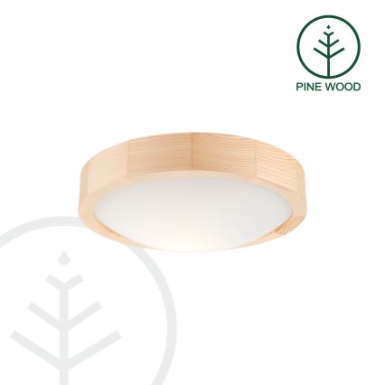Plafond Lamp NATURAL SLIM 1xE27/60W/230V ø 27 cm pijnboomhout