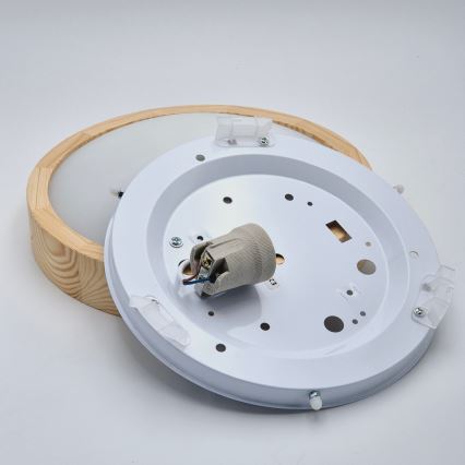 Plafond Lamp NATURAL SLIM 1xE27/60W/230V ø 27 cm pijnboomhout