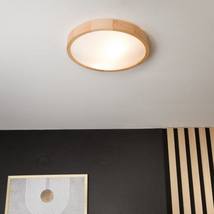 Plafond Lamp NATURAL SLIM 2xE27/60W/230V Ø 37 cm grenen