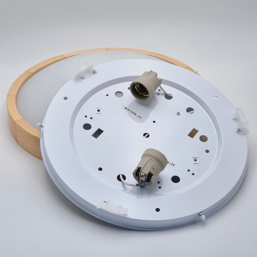 Plafond Lamp NATURAL SLIM 2xE27/60W/230V Ø 37 cm grenen