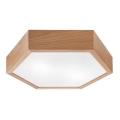 Plafond Lamp OAK HEX 2xE27/60W/230V d. 43 cm eiken