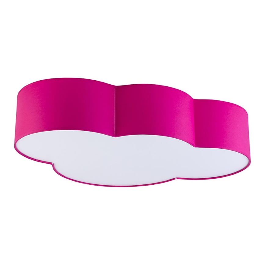 Plafond Lamp voor Kinderen CLOUD 4xE27/15W/230V roze