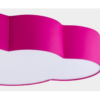 Plafond Lamp voor Kinderen CLOUD 4xE27/15W/230V roze