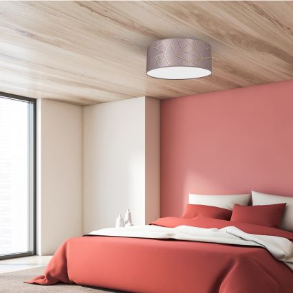 Plafond Lamp ZIGGY 2xE27/60W/230V roze/goud