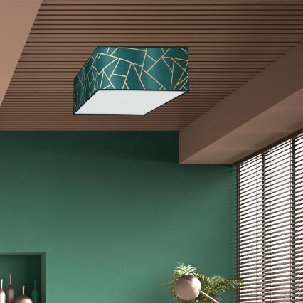 Plafond Lamp ZIGGY 3xE27/60W/230V groen/goud