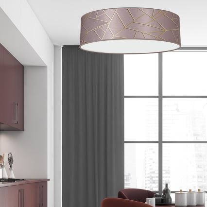 Plafond Lamp ZIGGY 3xE27/60W/230V roze/goud