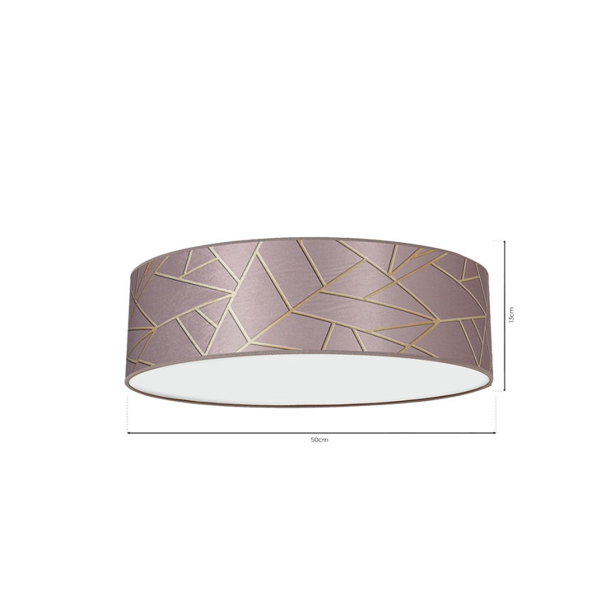 Plafond Lamp ZIGGY 3xE27/60W/230V roze/goud