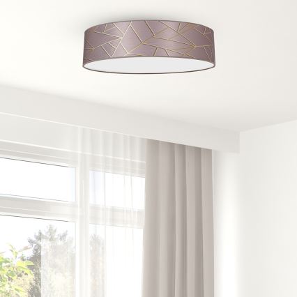 Plafond Lamp ZIGGY 3xE27/60W/230V roze/goud