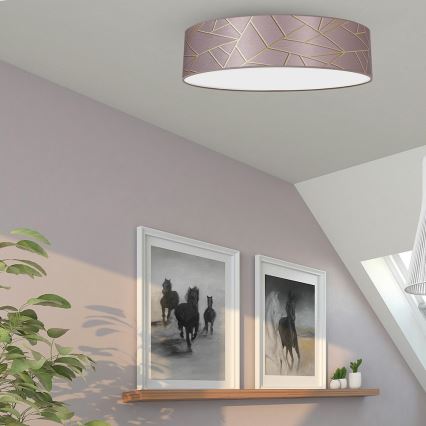 Plafond Lamp ZIGGY 3xE27/60W/230V roze/goud