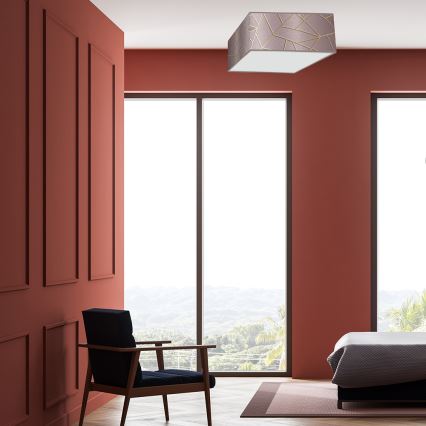 Plafond Lamp ZIGGY 3xE27/60W/230V roze/goud