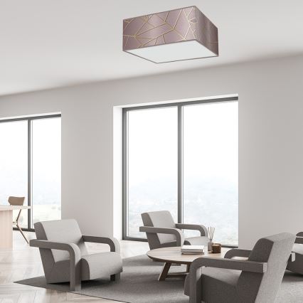 Plafond Lamp ZIGGY 3xE27/60W/230V roze/goud