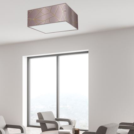 Plafond Lamp ZIGGY 3xE27/60W/230V roze/goud