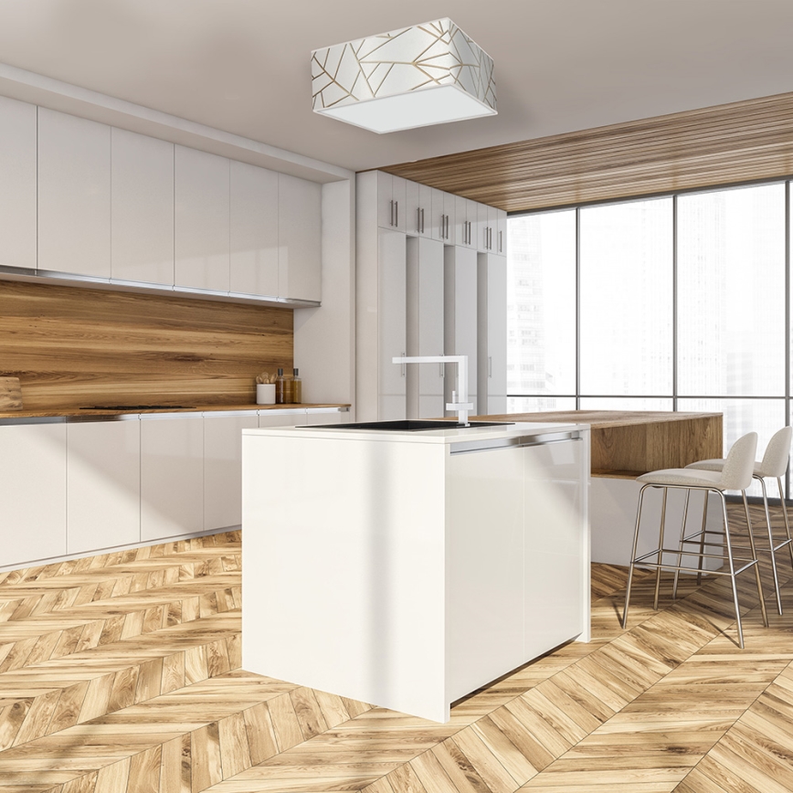 Plafond Lamp ZIGGY 3xE27/60W/230V wit/goud