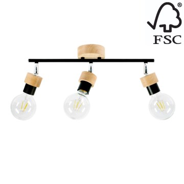 Plafond Spot MARJOLAINE 3xE27/25W/230V eiken - FSC-gecertificeerd