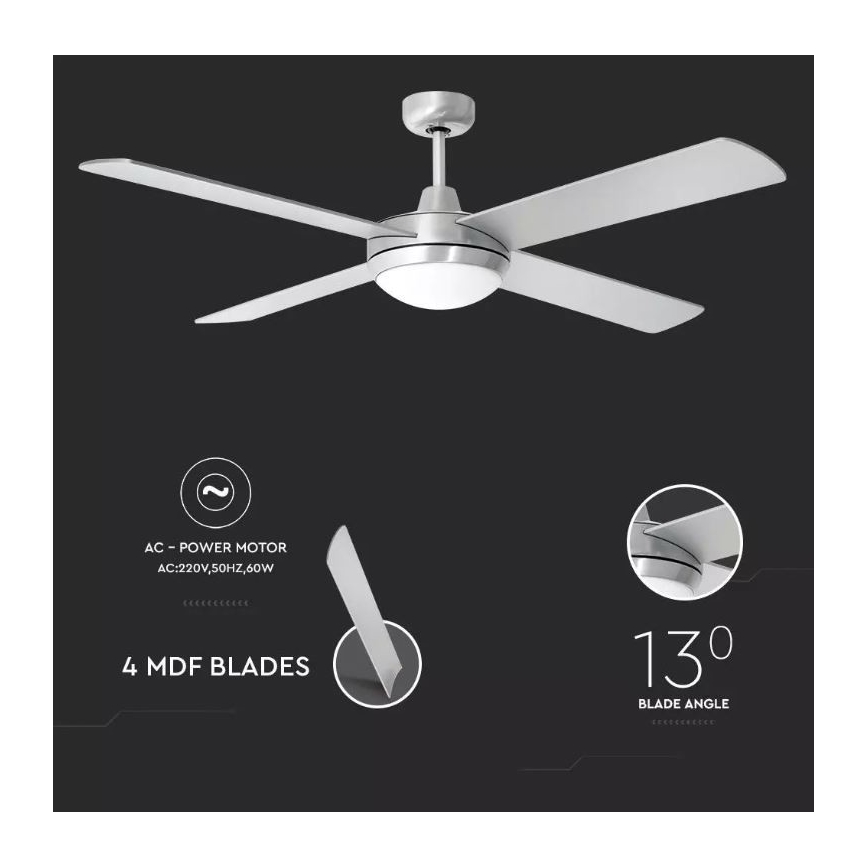 Plafond Ventilator 2xE27/20W/230V + afstandsbediening