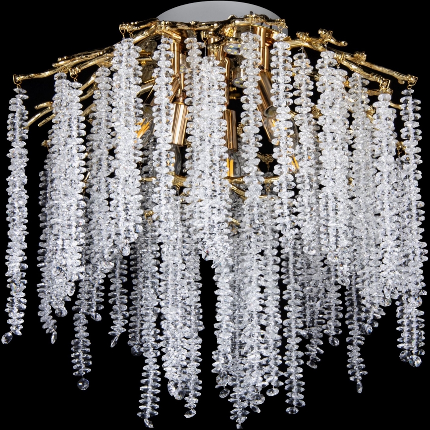 Plafondkroonluchter 6xE14/60W/230V + 3xLED/3W Ø 54 cm goudkleurig