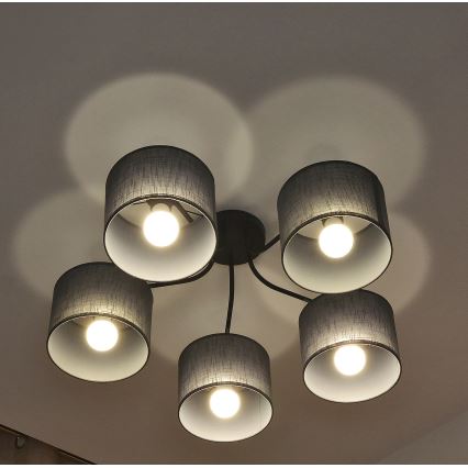 Plafondkroonluchter ALBA 5xE27/15W/230V grijs