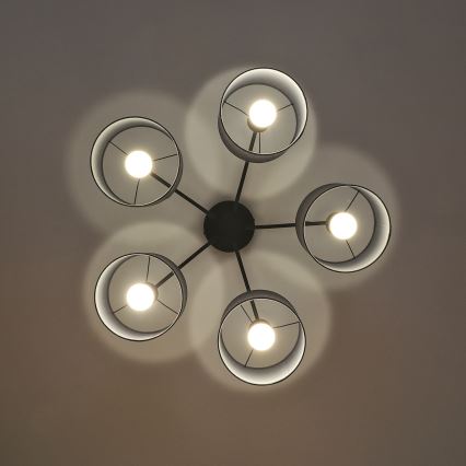 Plafondkroonluchter ALBA 5xE27/15W/230V grijs