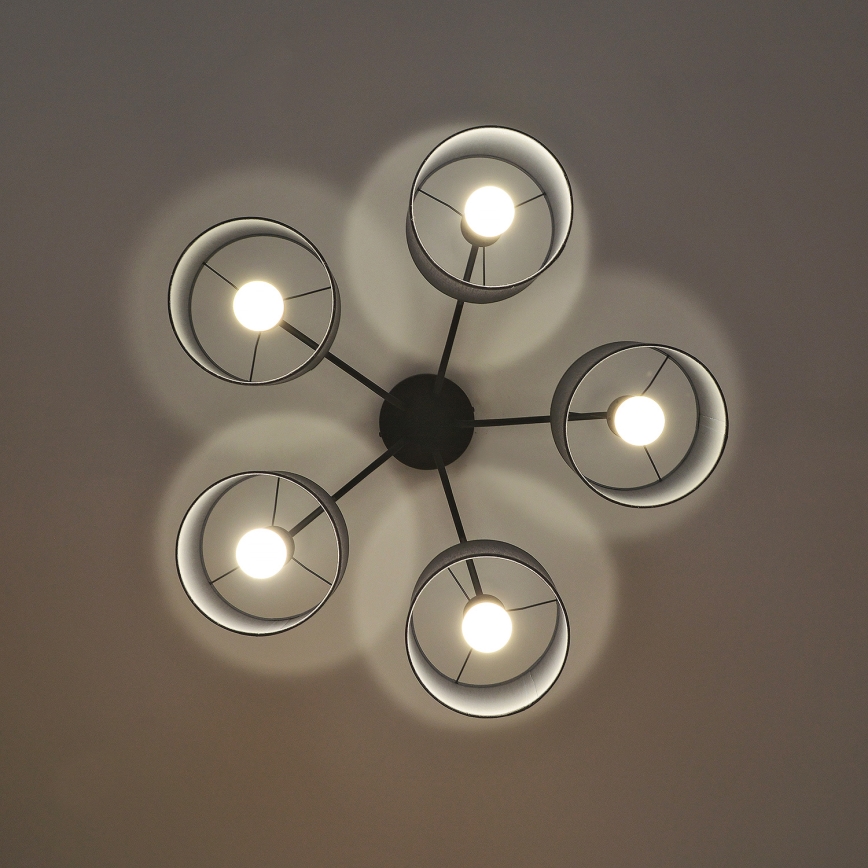 Plafondkroonluchter ALBA 5xE27/15W/230V grijs
