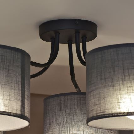 Plafondkroonluchter ALBA 5xE27/15W/230V grijs