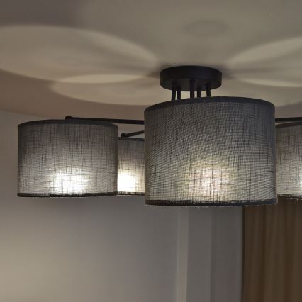 Plafondkroonluchter ALBA 5xE27/15W/230V grijs
