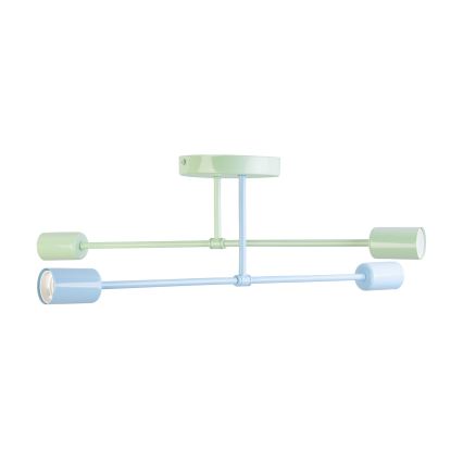 Plafondkroonluchter CAMBRIDGE 4xE27/15W/230V groen/blauw