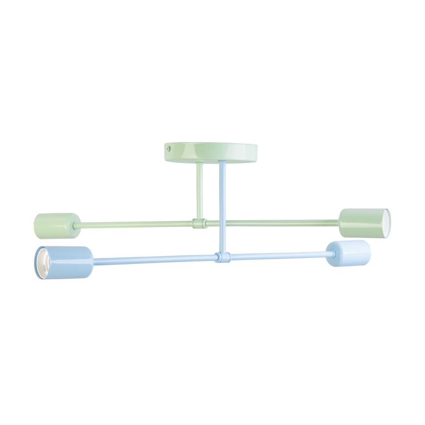 Plafondkroonluchter CAMBRIDGE 4xE27/15W/230V groen/blauw