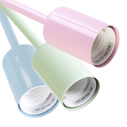 Plafondkroonluchter CAMBRIDGE 6xE27/15W/230V groen/blauw/roze