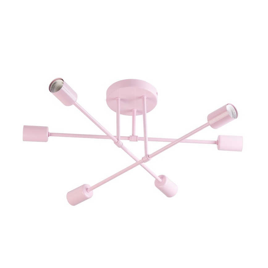 Plafondkroonluchter CAMBRIDGE 6xE27/15W/230V roze