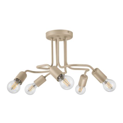Plafondkroonluchter CHARLIE 5xE27/15W/230V beige
