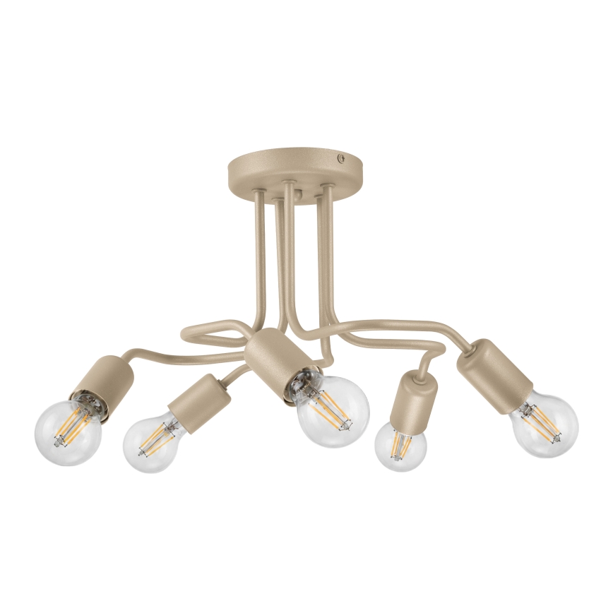 Plafondkroonluchter CHARLIE 5xE27/15W/230V beige