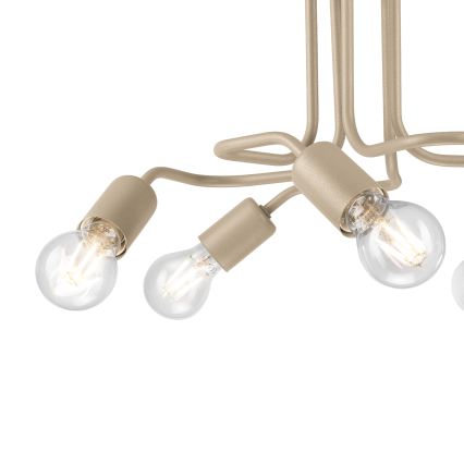 Plafondkroonluchter CHARLIE 5xE27/15W/230V beige