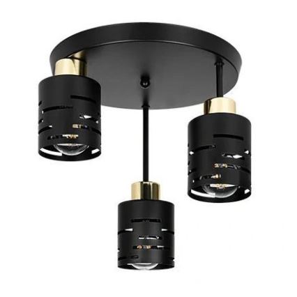 Plafondkroonluchter ELEN 3xE27/35W/230V zwart/goud