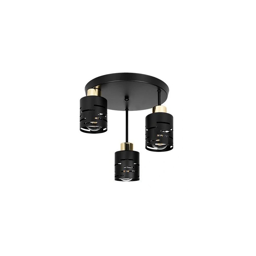 Plafondkroonluchter ELEN 3xE27/35W/230V zwart/goud