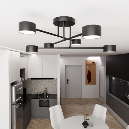 Plafondkroonluchter HALO 6xGX53/10W/230V, zwart
