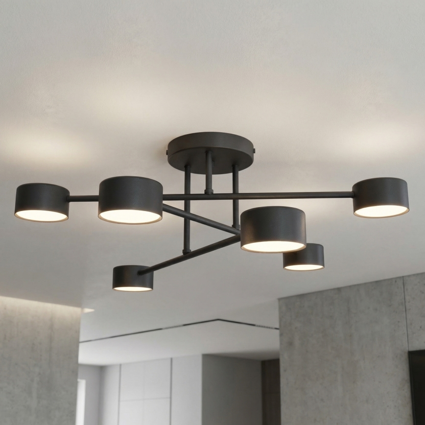Plafondkroonluchter HALO 6xGX53/10W/230V, zwart