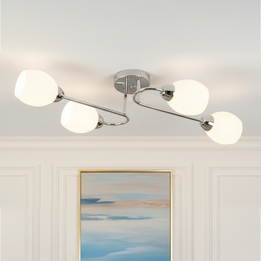 Plafondkroonluchter KING 4xE27/15W/230V glanzend chroom