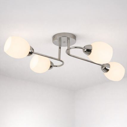 Plafondkroonluchter KING 4xE27/15W/230V glanzend chroom