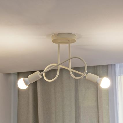 Plafondkroonluchter OXFORD 2xE27/15W/230V crème