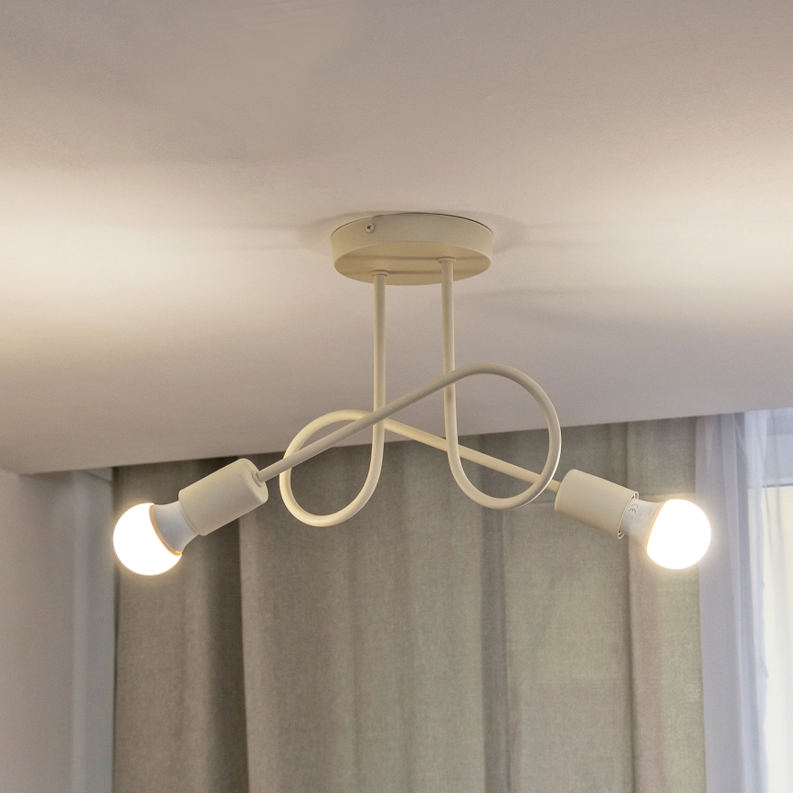 Plafondkroonluchter OXFORD 2xE27/15W/230V crème