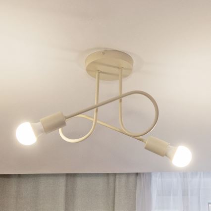 Plafondkroonluchter OXFORD 2xE27/15W/230V crème