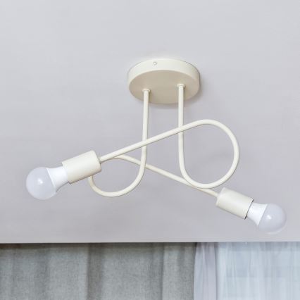 Plafondkroonluchter OXFORD 2xE27/15W/230V crème