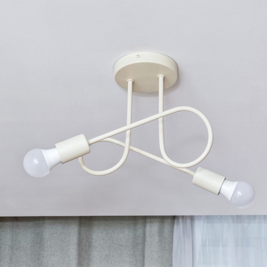 Plafondkroonluchter OXFORD 2xE27/15W/230V crème