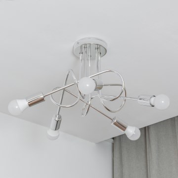 Plafondkroonluchter OXFORD 5xE27/15W/230V glanzend chroom