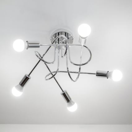 Plafondkroonluchter OXFORD 5xE27/15W/230V glanzend chroom