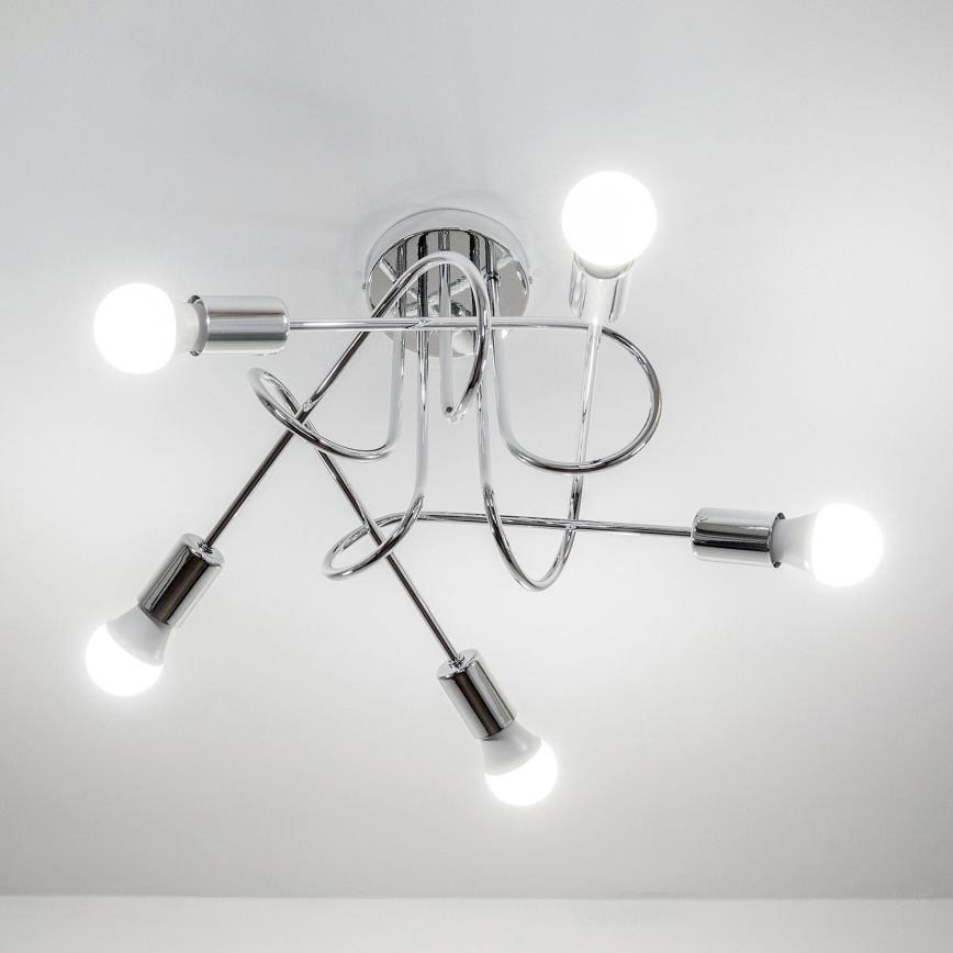 Plafondkroonluchter OXFORD 5xE27/15W/230V glanzend chroom