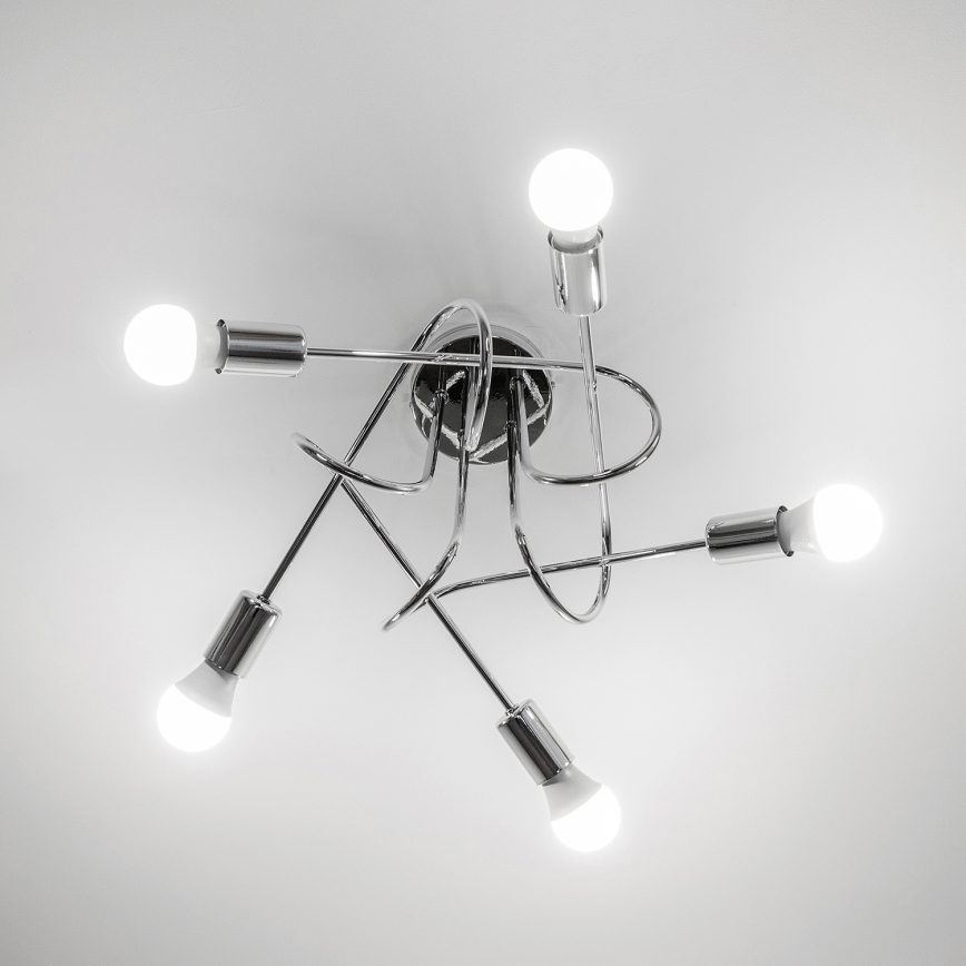 Plafondkroonluchter OXFORD 5xE27/15W/230V glanzend chroom