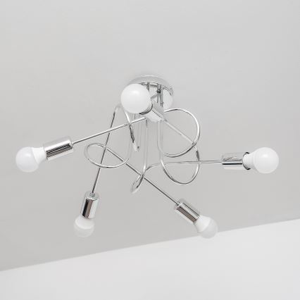 Plafondkroonluchter OXFORD 5xE27/15W/230V glanzend chroom