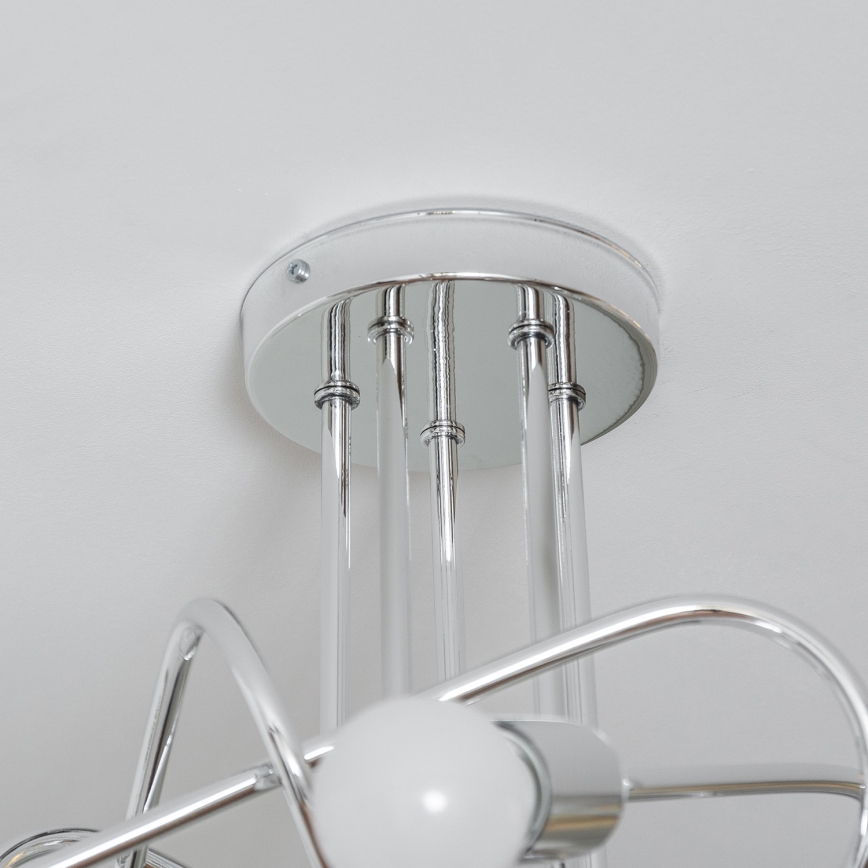 Plafondkroonluchter OXFORD 5xE27/15W/230V glanzend chroom