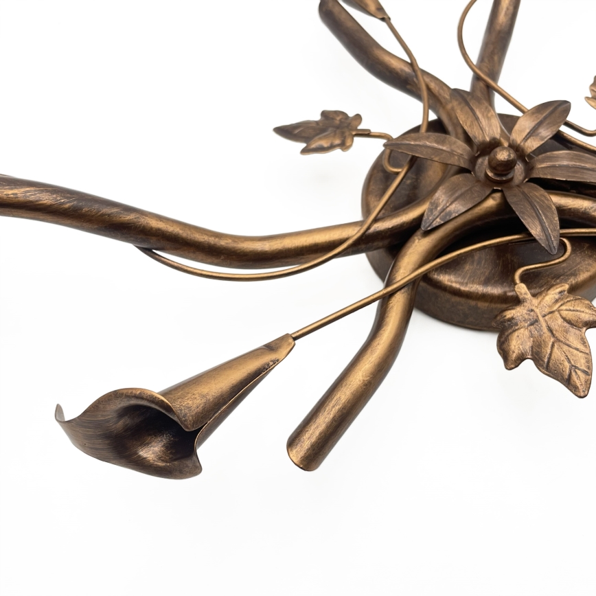 Plafondkroonluchter ROZETA 3xE14/40W/230V bronskleurig